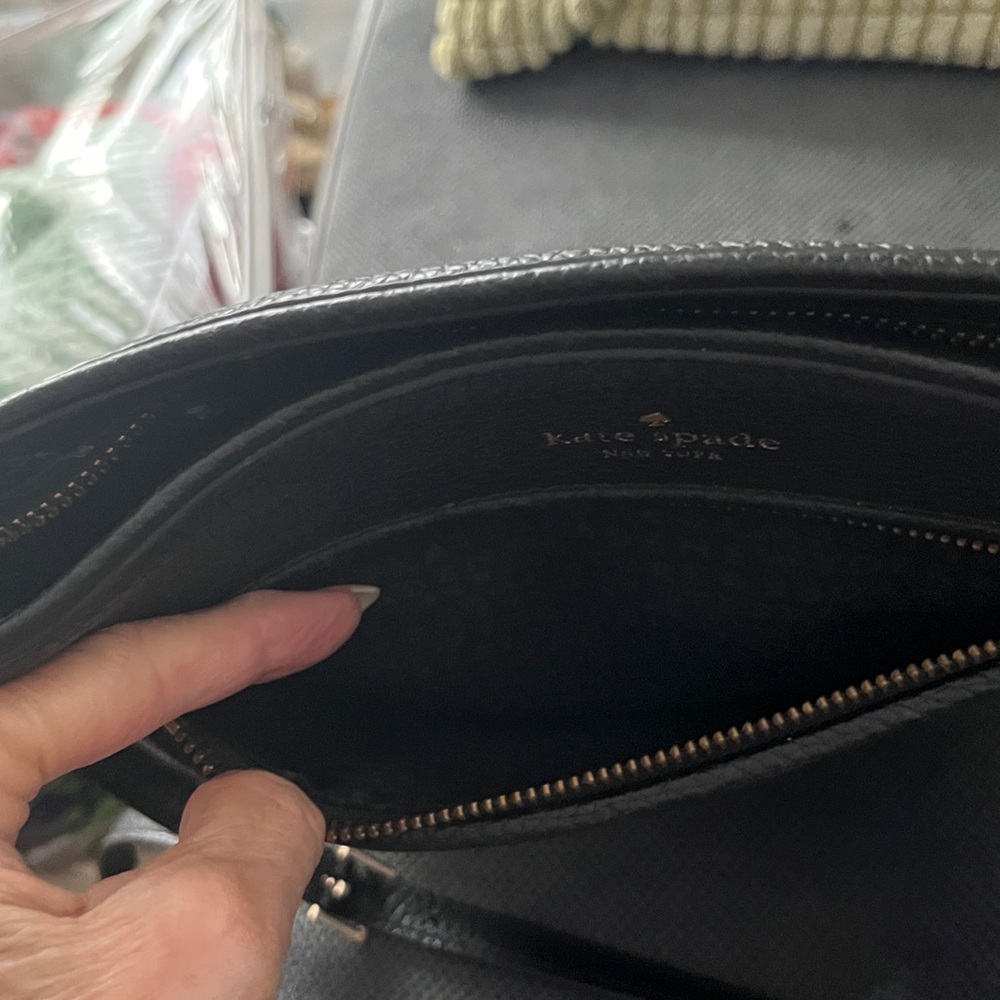 Kate Spade Black Leather Messenger Bag with Tassel - Picture 4 of 6